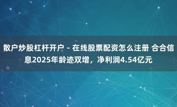 散户炒股杠杆开户 - 在线股票配资怎么注册 合合信息2025年龄迹双增，净利润4.54亿元