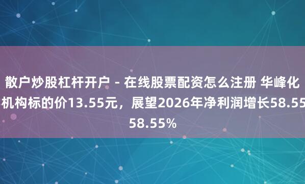 散户炒股杠杆开户 - 在线股票配资怎么注册 华峰化学机构标的价13.55元，展望2026年净利润增长58.55%