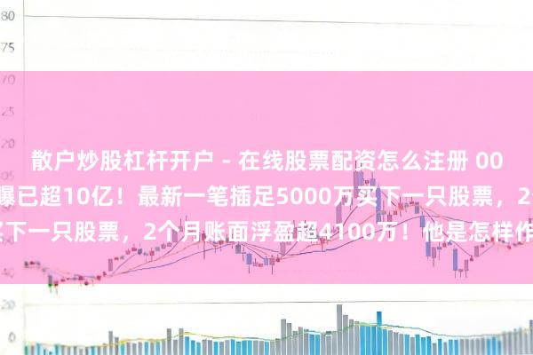 散户炒股杠杆开户 - 在线股票配资怎么注册 00后股民王梓旭,身家被曝已超10亿!最新一笔插足5000万买下一只股票,2个月账面浮盈超4100万!他是怎样作念到的?