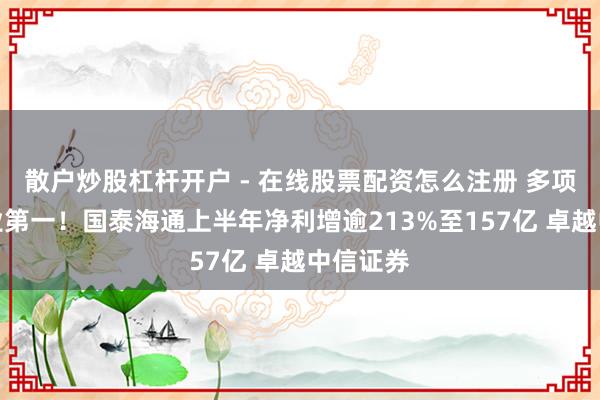 散户炒股杠杆开户 - 在线股票配资怎么注册 多项业务行业第一！国泰海通上半年净利增逾213%至157亿 卓越中信证券